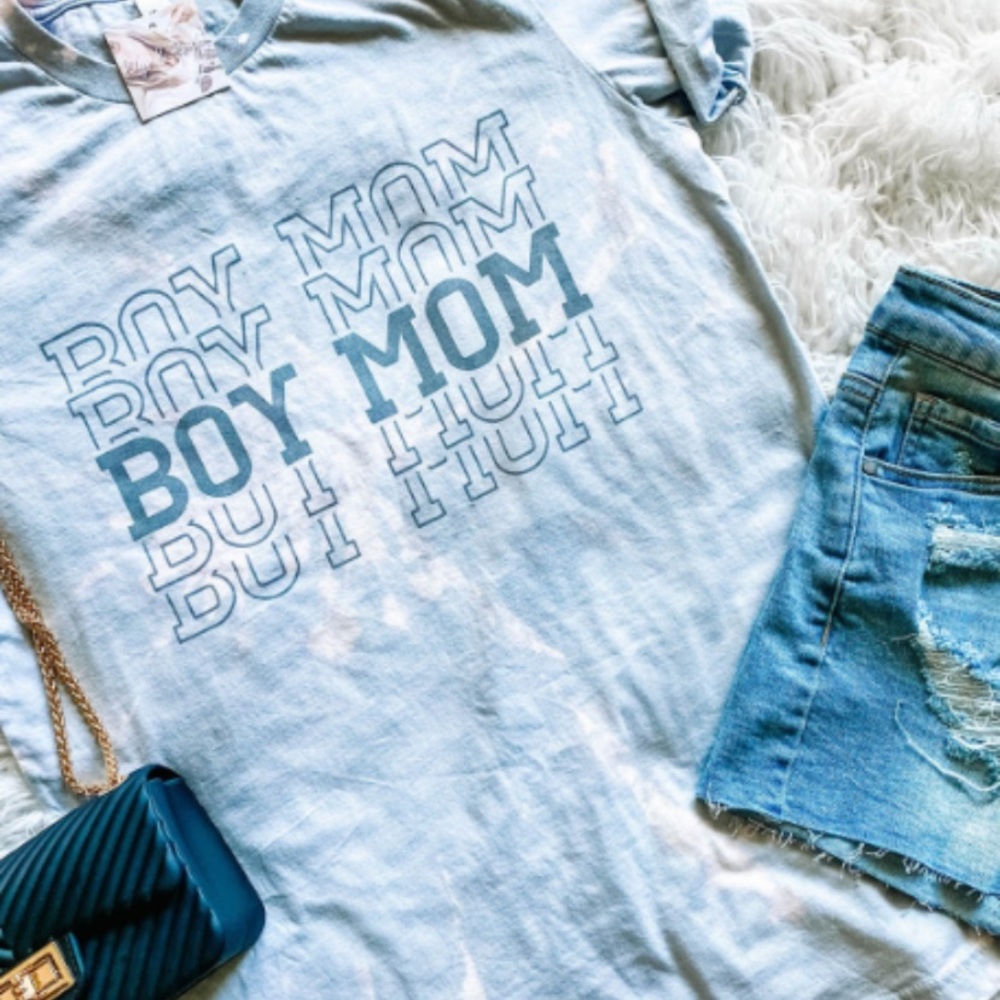 Boy Mom Tye-Dye Crew Neck Tee